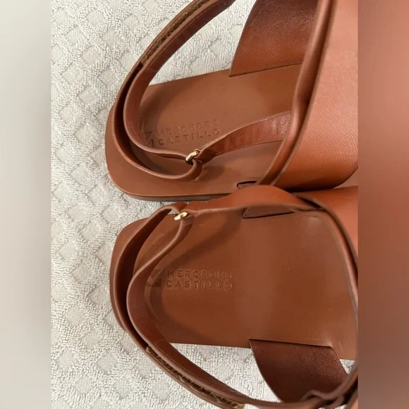 Mercedes Castillo Adria Sandal Napa Leather in Almond Size 41 US 11 Retail $395 - Picture 10 of 13